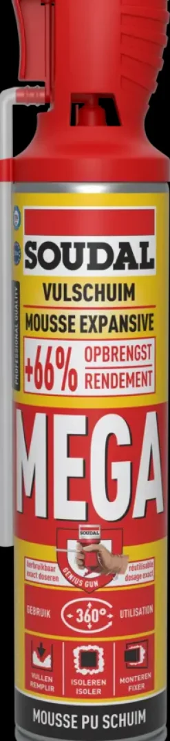 Soudal pur bouwschuim high volume 600 ml