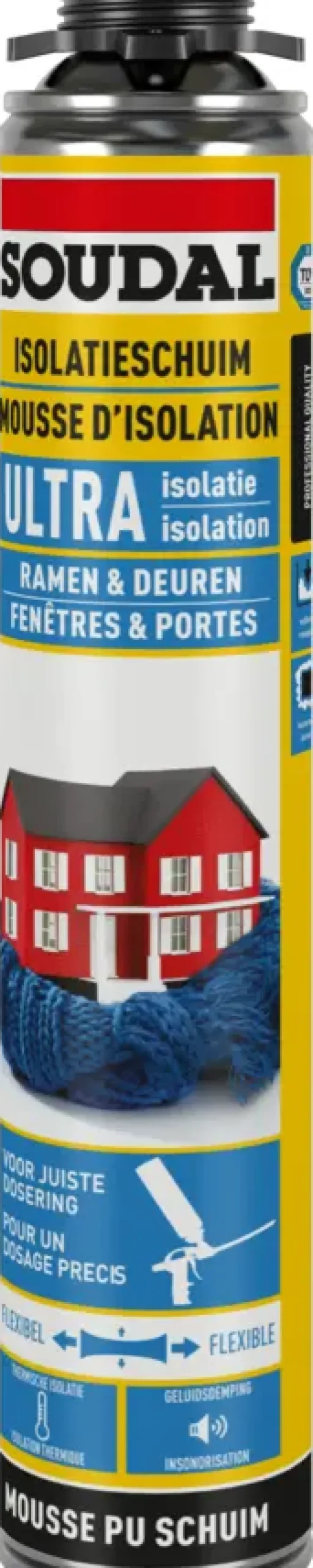 Soudal Ultra PU-schuim voor pistool 750 ml