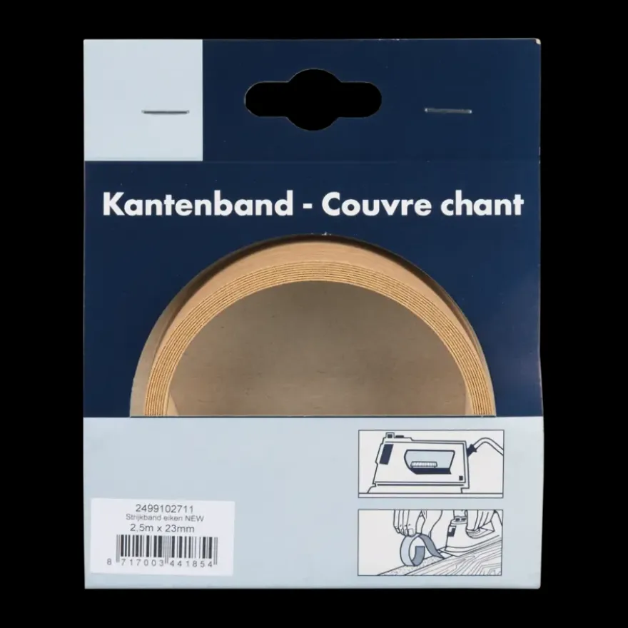 Strijkband licht eiken 23 mm 2,5 m
