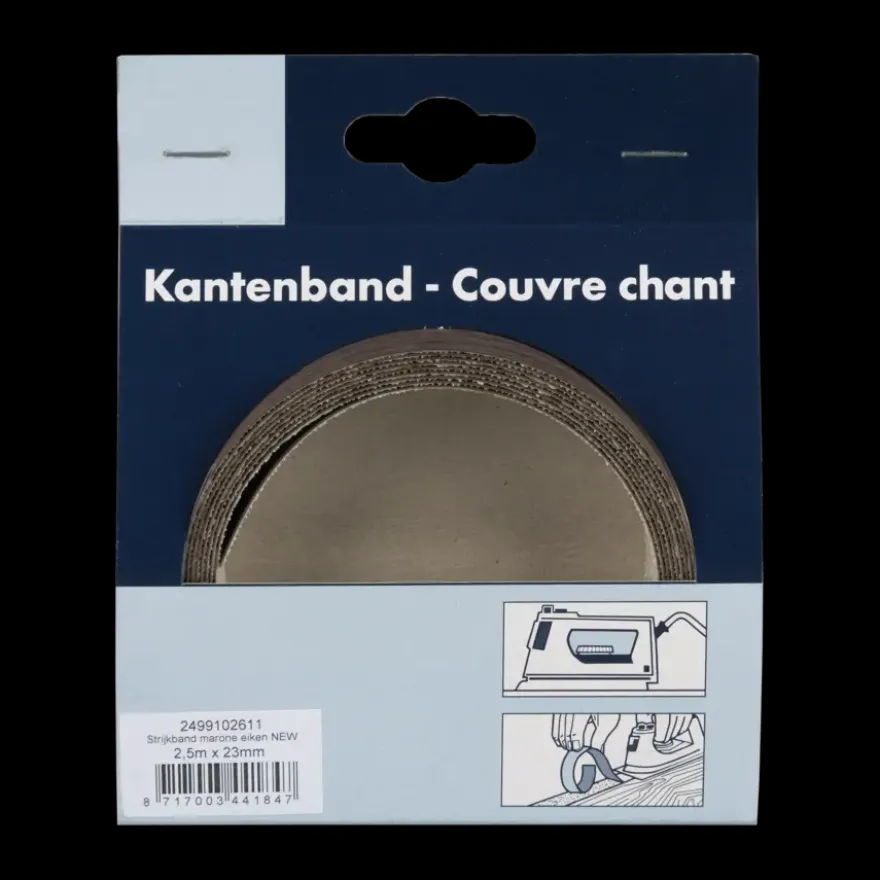 Strijkband marone eiken 23 mm 2,5 meter