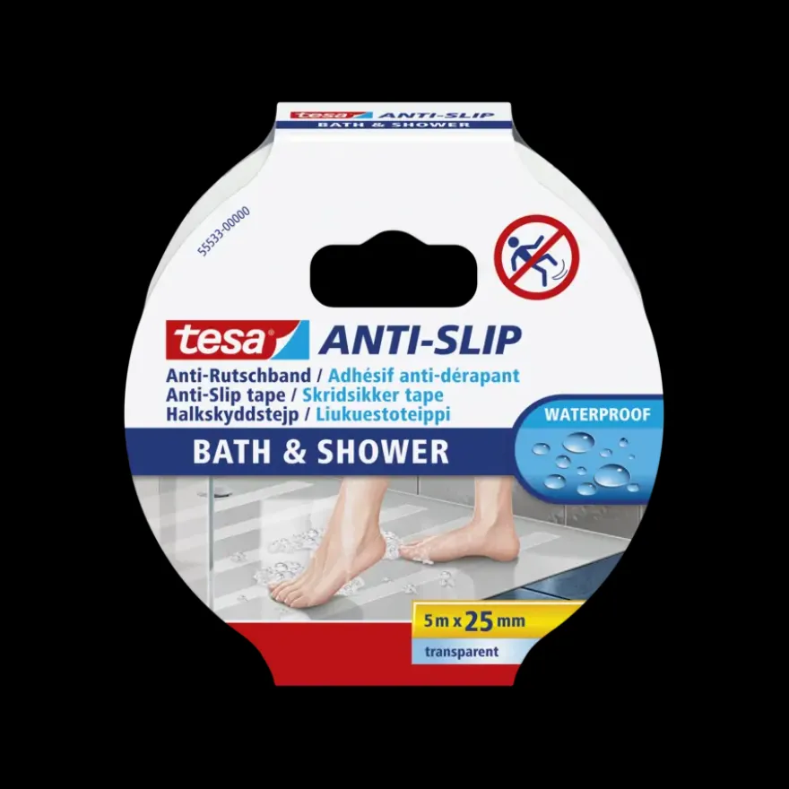 Tesa anti-slip tape douche transparant 25 mm x 5 m