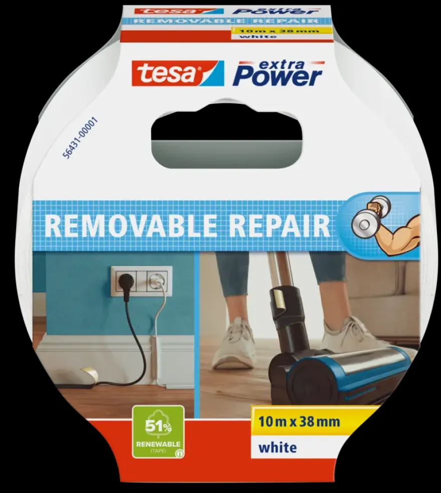 Tesa Extra Power Eco Repair tape wit 38 mm x 10 m
