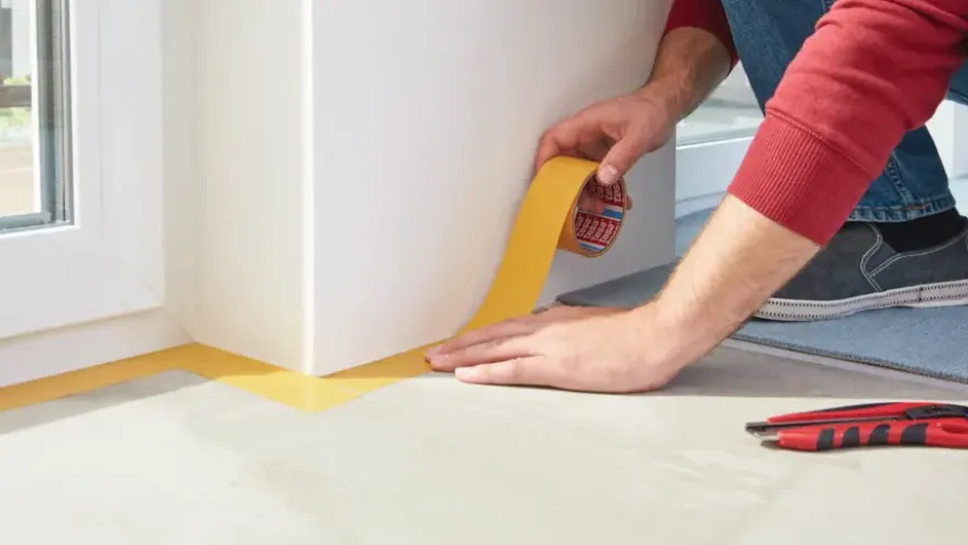 Tesa Extra Sterk tapijttape geel 25 m x 50 m