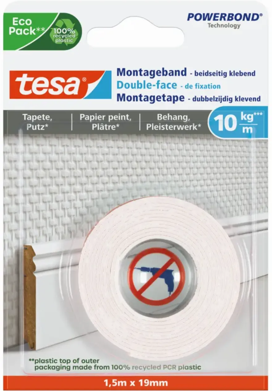 Tesa Montagetape voor Behang & Pleisterwerk 10 kg/m
