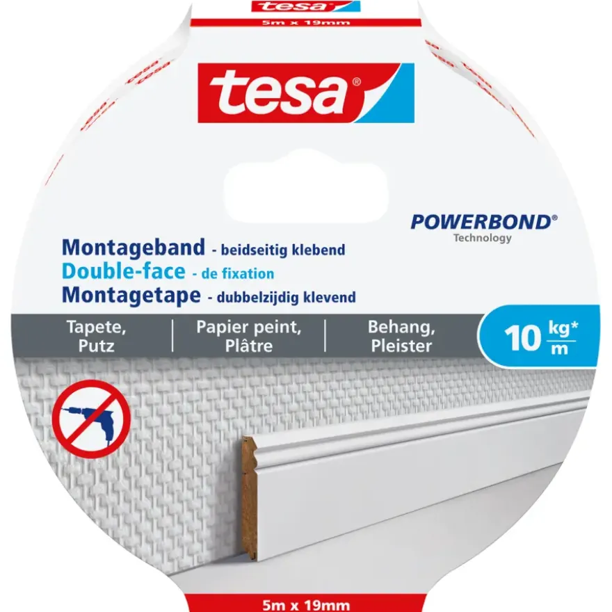 Tesa Montagetape voor Behang & Pleisterwerk 10 kg/m