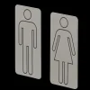 Tiger toilet bordjes man vrouw geborsteld RVS zelfklevend