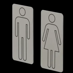 Tiger toilet bordjes man vrouw geborsteld RVS zelfklevend