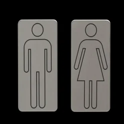 Tiger toilet bordjes man vrouw geborsteld RVS zelfklevend