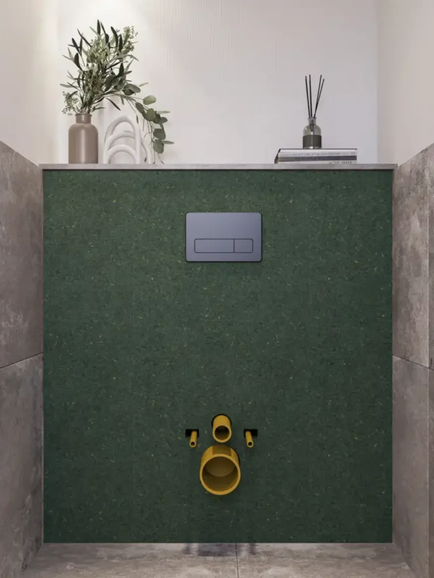 Toilet achterwand spaanplaat 123 x 120 cm 18 mm vochtwerend