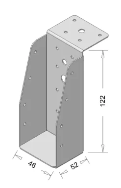 Waelbers balkdrager met lange lip 46 x 121 mm verzinkt