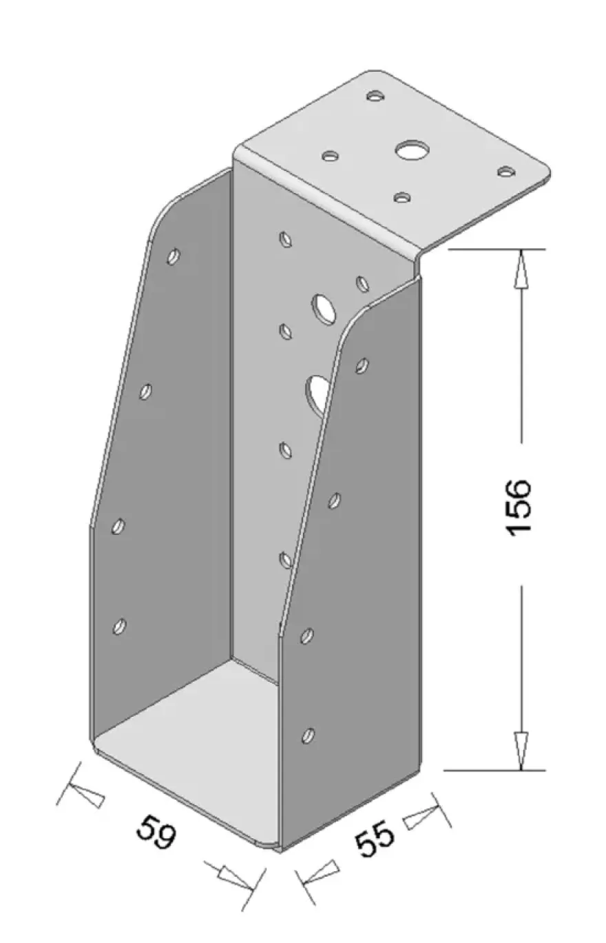 Waelbers balkdrager met lange lip 59 x 156 mm verzinkt