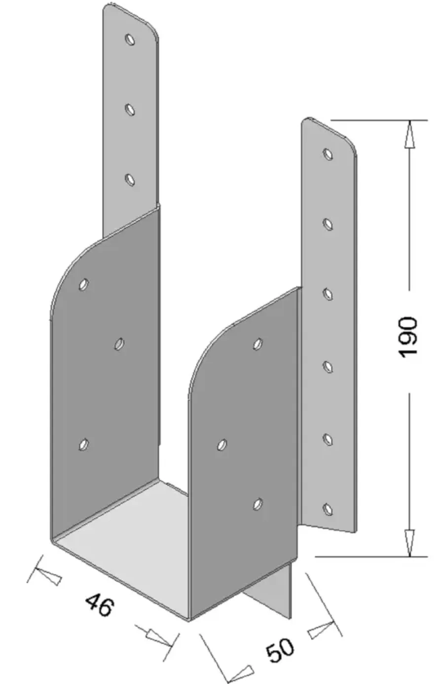 Waelbers raveeldrager met strip 190 x 46 mm verzinkt