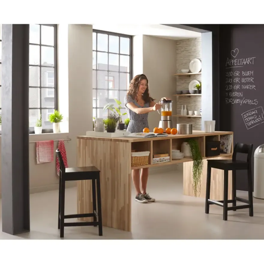 Werkblad eiken 200x80 cm 26 mm